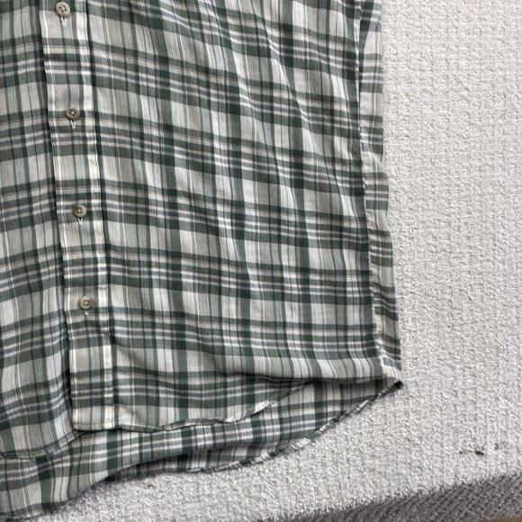 VTG Arnold Palmer Shirt Men L Tall Blue Green Button Down Silk Feel Read - Picture 5 of 15